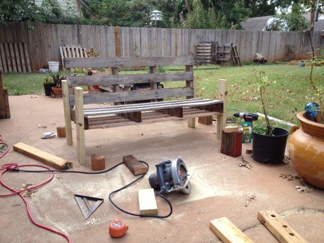 5 Easy Steps To Turn A Pallet Into An Outdoor Patio Bench Rk Black Inc Oklahoma City Ok