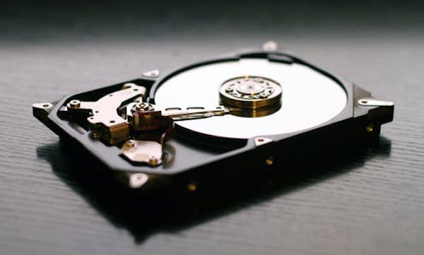 Image of hard drive. Before your hard drives leave your possession, always make sure they have no private information on them.