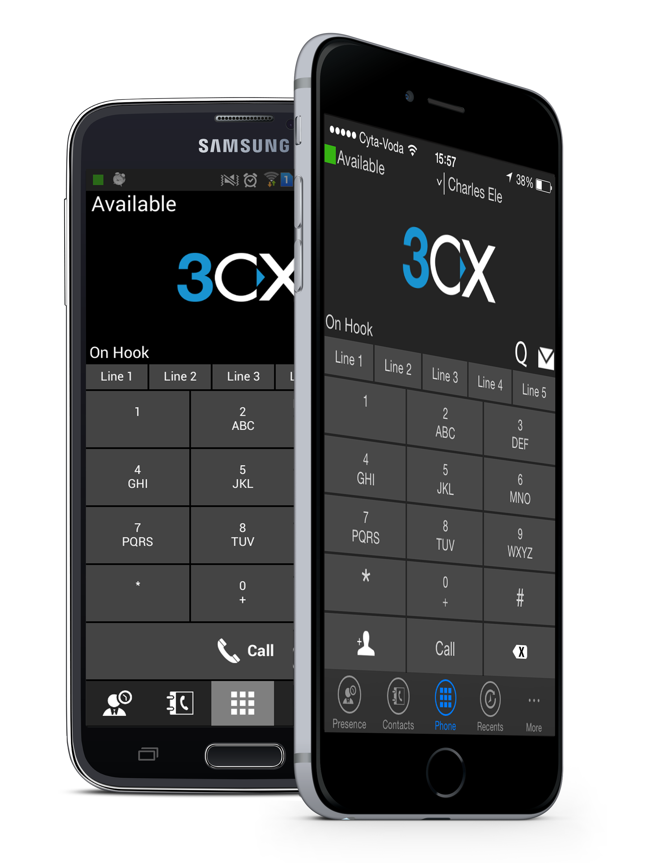 Image of 3XC VoIP phone system on Andriod, iOS, iPhone mobile phones Oklahoma City, OK 