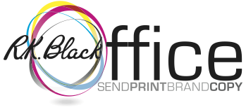 RK Black Office logo, send, print, brand, copy