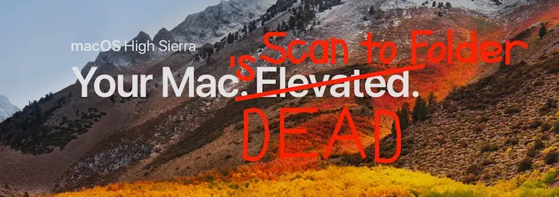 How scan to folder using FTP on macOS 10.13 High Sierra or higher